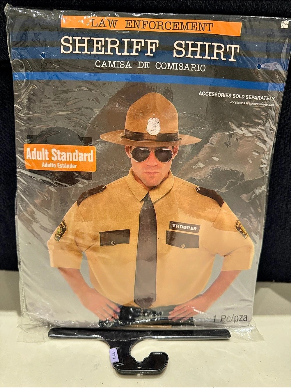 Adult Sheriff Shirt Costume Brown & Black Adult Standard NWT